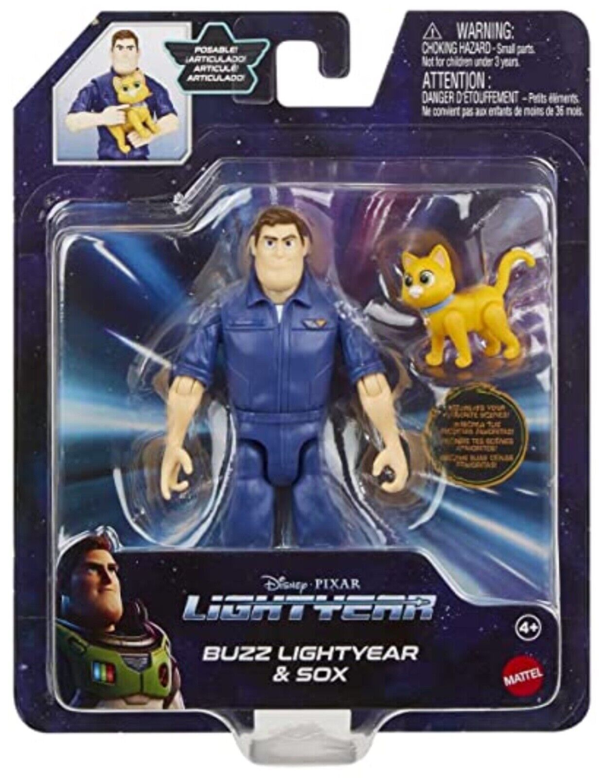 Primary image for Disney Pixar Lightyear, Buzz Lightyear and Sox Figure Series, Year 2022