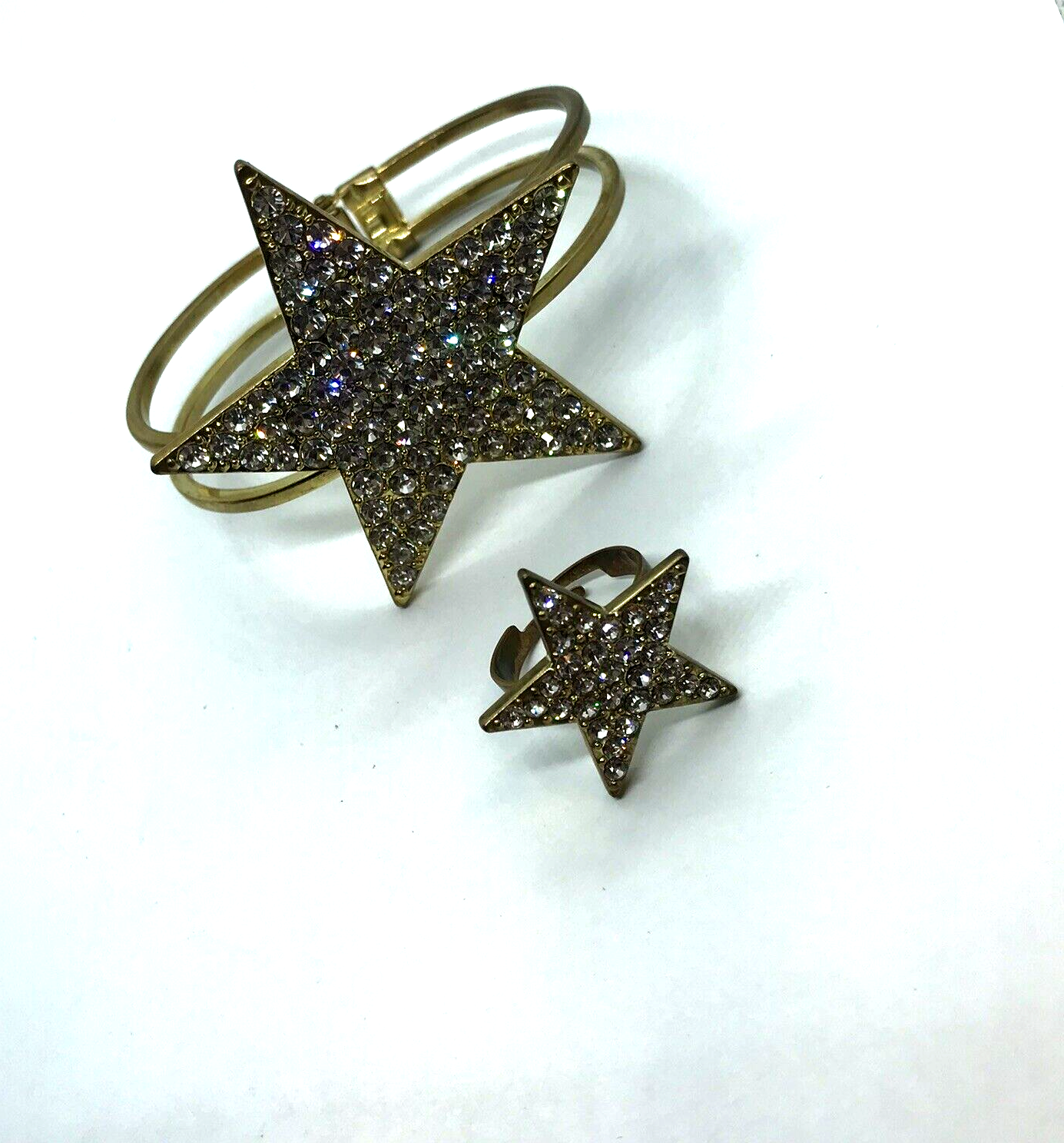 HSN Paula Abdul Reach For The Stars Rhinestone Ring and Bangle Bracelet 2009 - $39.59
