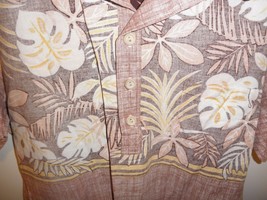 Vintage Ocean Pacific OP Wood Button Hawaiian Shirt Size Large L - £51.04 GBP