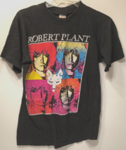 Robert Plant Nirvana 1990 Manic Tour Black Vintage Double Sided Single T-Shirt M - £84.86 GBP