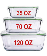 Glass Containers for Food Storage with Locking Lids Baking Dish Set 3 12... - $161.99