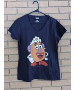 Womens Blue Mrs Potato Head T-Shirt V-Neck Size: Medium - $15.20