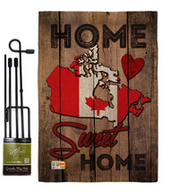 Country Canada Home Sweet Burlap - Impressions Decorative Metal Garden Pole Flag - £26.92 GBP