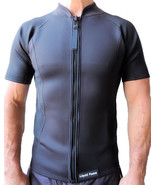 Men&#39;s 2mm Neoprene Wetsuit Jacket with Short Sleeve Full Front Zip, Size... - $82.29 CAD