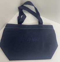 AUTH Neiman Marcus Logo Embroidered Tote Bag RARE Blue Pink 17” W Handle... - £16.55 GBP
