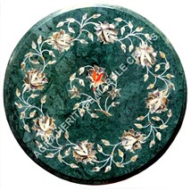 15&quot; Green Marble Bedroom Coffee Garden Table Top Inlay Floral Patio Decor H5005A - £351.91 GBP