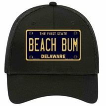 Beach Bum Delaware Novelty Black Mesh License Plate Hat - £23.31 GBP