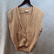 United State Sweaters Made In USA Knit Vest Brown 3 Button Large Grandma... - $16.20