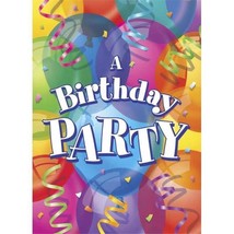 Brilliant Balloons Happy Birthday Party Invitations 8 Per Package NEW - £2.32 GBP