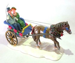 Grandeur Noel Christmas Carriage Ride Victorian Couple Clydesdale Horse  - $38.56