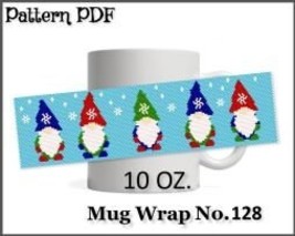 Beaded Mug Wrap Bracelet Pattern No.128 - Even Count Peyote Beads Gnome ... - $3.00