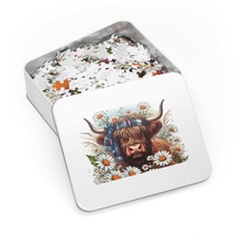 Jigsaw Puzzle in Tin, Highland Cow, Personalised/Non-Personalised, awd-168 (30,  - £28.22 GBP+