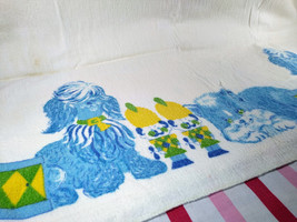 Sweet Vintage Comfort Soft Baby Receiving Blanket with Pups, Cats &amp; Tin Soldiers - £9.63 GBP