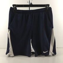 Nike Performance Boys Athletic Shorts Size M 10 12 Dark Blue White Thigh... - $14.84