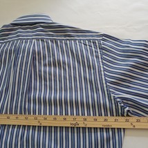 Van Heusen Fitted Men's White & Blue Stripes Cotton Blend Button Up Shirt Size M image 11