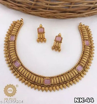 Kundan South Temple Necklace haar Mala Jewelry Set Party Fashion Wedding... - £32.13 GBP