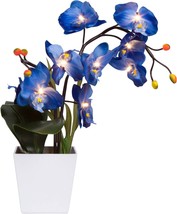 The Orchid And Ivy 17-Inch Lighted Blue Artificial Orchid Flower, Operated. - £29.06 GBP
