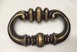 1 Vintage Antiqued Brass Drawer Pulls 3.96&quot; Canada, CH 1316 2&quot; Center To... - $7.91