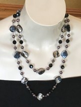 Mother Of Pearl Double Strand Adjustable Necklace 18” - £11.99 GBP