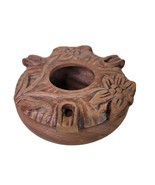 Hand Carved Wooden Bowl  6.5 Inch Flowers - £18.68 GBP