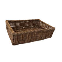 Small Double Steamed Storage Wicker Tray - £19.18 GBP