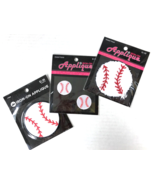 4 Baseball Patches Appliques 3&quot; &amp; 1-1/8&quot; Sports Jackets Hats Iron-on Sti... - £8.36 GBP