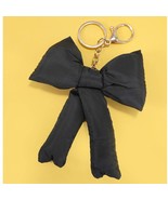 Puffy Coquette Bow Ribbon Bag Charm Keychain Key Ring Black - $262.34 MXN