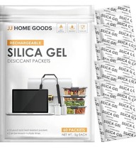 JJ CARE Silica Gel Packets 5 Grams, Pack of 60, Food Grade Silica Gel Packets - £4.66 GBP