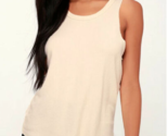 FREE PEOPLE Womens Tank Top Coziest Thing Solid Ivory Size XS OB833253 - $36.57