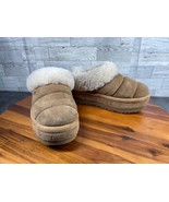 Ugg Mules Slippers Women 7 M Tazzlita Shoes Brown Suede Wool Platform Flats - $121.99 CAD