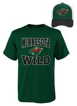 NWT NHL Minnesota Wild Youth Boys L(14-16) Tee Shirt &amp; Hat Set - £13.19 GBP