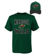 NWT NHL Minnesota Wild Youth Boys L(14-16) Tee Shirt &amp; Hat Set - £13.47 GBP