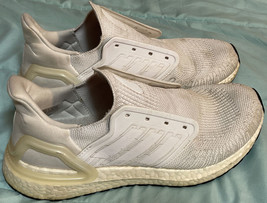Adidas Ultraboost 20 EG0713 Triple White Running Shoes Sneakers Womens Size 9.5 - £15.17 GBP