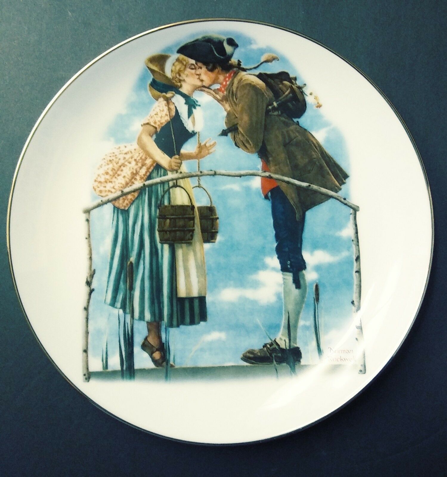 Collectible Plate "The Milkmaid" Norman Rockwell From The Collection Young Love - $19.75
