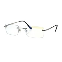 Rimless Rectangular Sunglasses Unisex Fashion Metal Spring Hinge UV400 - $10.95