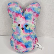 2021 Peeps Easter Bunny Plush 10&quot; Neon Rainbow Tie Dye Stuffed Animal Toy Rabbit - £13.00 GBP