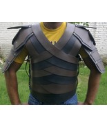 Leather armour jacket medieval knight crusader black armour costume
