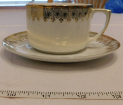MZ Altrohlau CMR Czechoslovakia Tea Cup and Saucer White w/ Gold Trim Pre-owned - £16.45 GBP