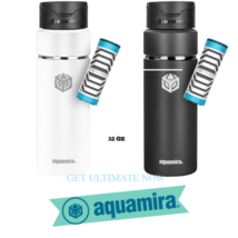 Aquamira SHIFT 32 oz. Filter Bottle-White &amp; Black - £63.70 GBP