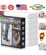 Waterproof 6-Pack Drop Cloths 12 x 9 Ft - Ultimate Furniture &amp; Floor Shield - $25.23 CAD