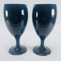 2 Libbey Black Amethyst Wine Water Glasses Elegant Lux Gothic VTG MCM Co... - £16.58 GBP