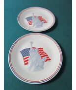 Vintage 1991 Statue of Liberty Corelle 2 Plates  Corning 10.25&quot; ^^ - $75.39 CAD