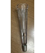 Antique Automobile Car Auto Glass Bud Vase Etched Flower  Silver Tip 7.25” - £26.45 GBP
