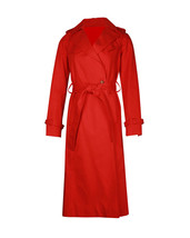 Maje Goldie Trench Coat In Cotton Women Red S - £224.67 GBP