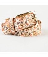 Boho Chic Floral Vegan Leather Adjustable Belt Orange - $15.84