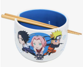 Naruto Shippuden Chibi Team 7 Ramen Bowl with Chopsticks Sasuke Sakura Naruto - £25.37 GBP