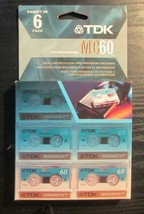  6 Tdk Mc 60 Blank Microcassette Tapes New Sealed - £19.69 GBP