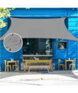 Sun Shade Sail UV Block Fabric Rectangle Canopy Waterproof, Gray - £21.89 GBP