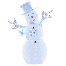 5 ft Pre-Lit Christmas Snowman with Stars - Color: White - $183.59