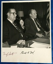 President Gerald Ford Senator Hugh Scott Signed Card Stock Photo 8x10 B/... - $52.99